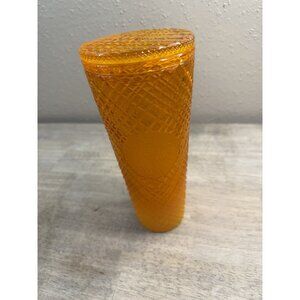 New Starbucks 24 oz Orange Mango Ombre Jeweled Venti Tumbler Cold Cup. No Straw